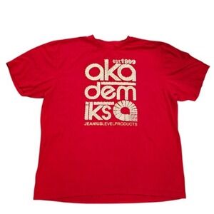 Akademiks T-Shirt Men's 5XL Red Graphic Jeanius Level Cotton Short Sleeve